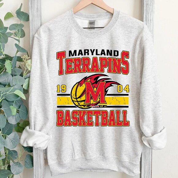 Maryland Terrapins Sweatshirt University Of Maryland Terps Basketball Shirt - Picture 1 of 3